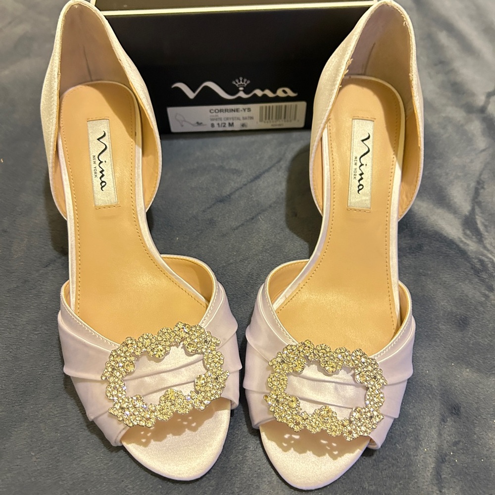 Nina Corrine White Heels